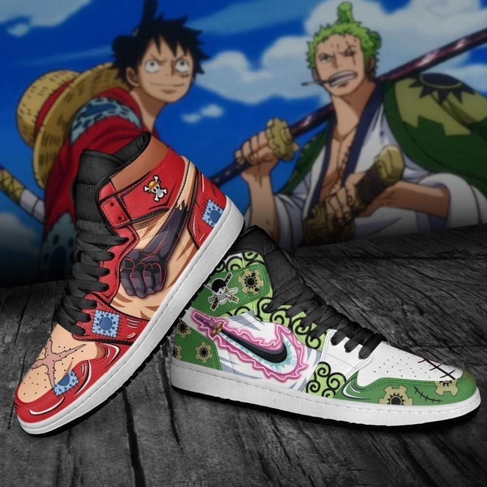 Personalized One Piece Luffy and Zoro Custom Air Force 1 Anime Sneakers