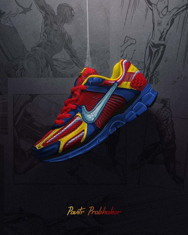 Spider Blue Red Black Custom Sneaker