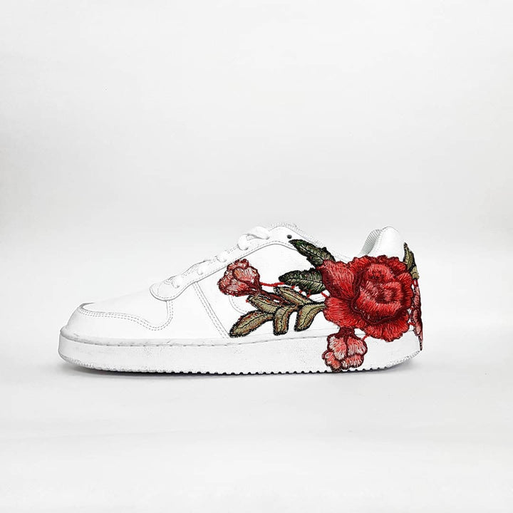 Embroidery Rose Red Blue Custom Nike Air Force 1