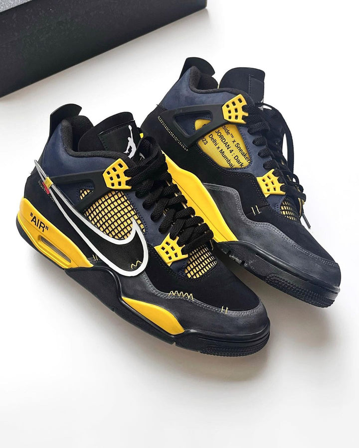 Yellow Black Front Custom Air Jordan 4