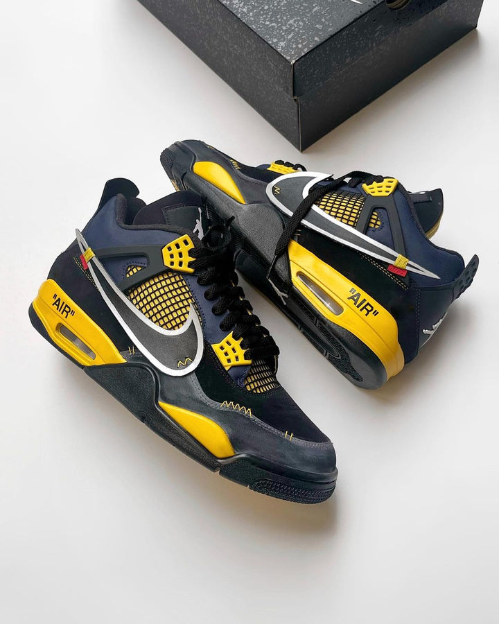 Yellow Black Front Custom Air Jordan 4