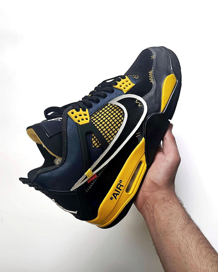 Yellow Black Front Custom Air Jordan 4