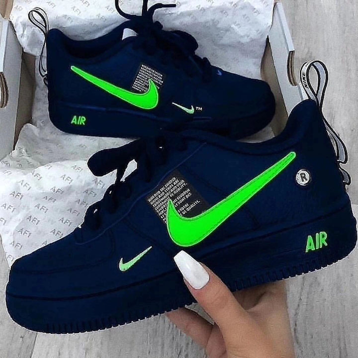 Colorful Swoosh Black Custom Air Force 1