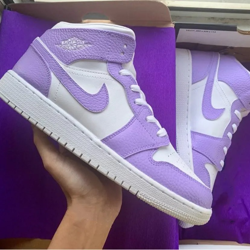 Custom Air Jordan 1 White Purple