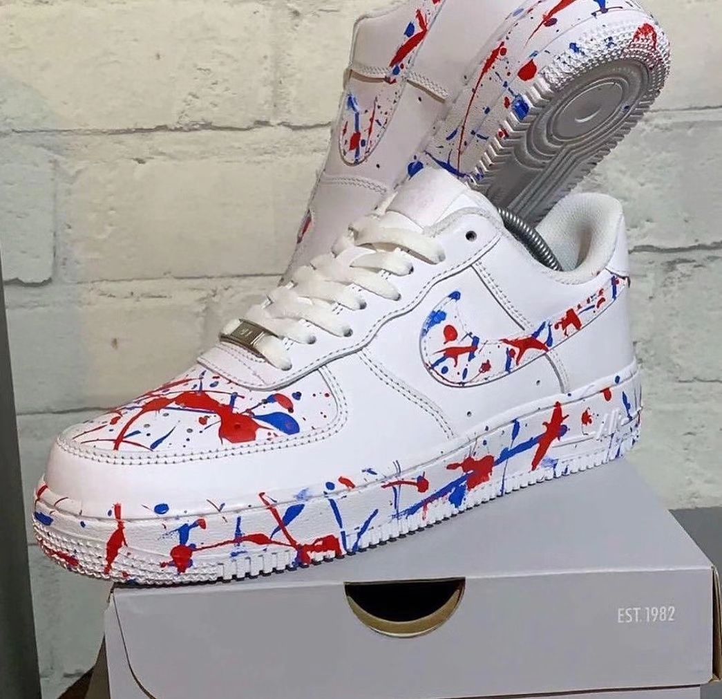 Graffiti Red Blue Custom Air Force 1