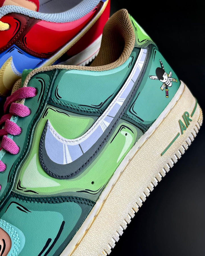 Cartoon Skeleton Green Blue Red Orange Custom Air Force 1