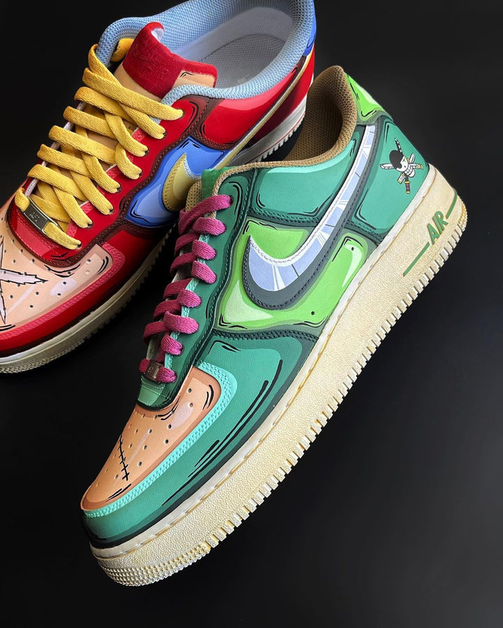 Cartoon Skeleton Green Blue Red Orange Custom Air Force 1