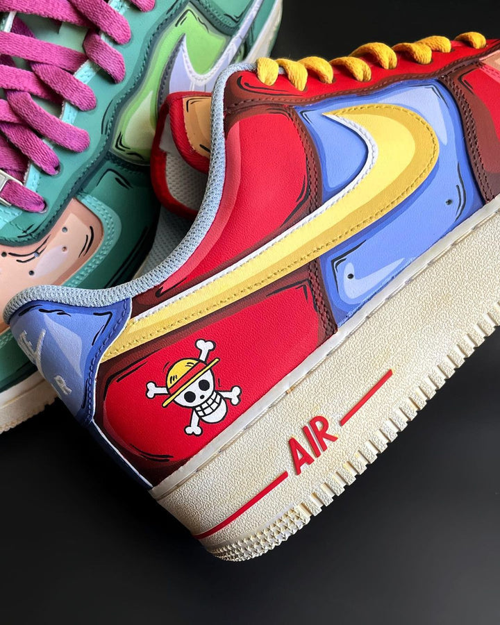 Cartoon Skeleton Green Blue Red Orange Custom Air Force 1