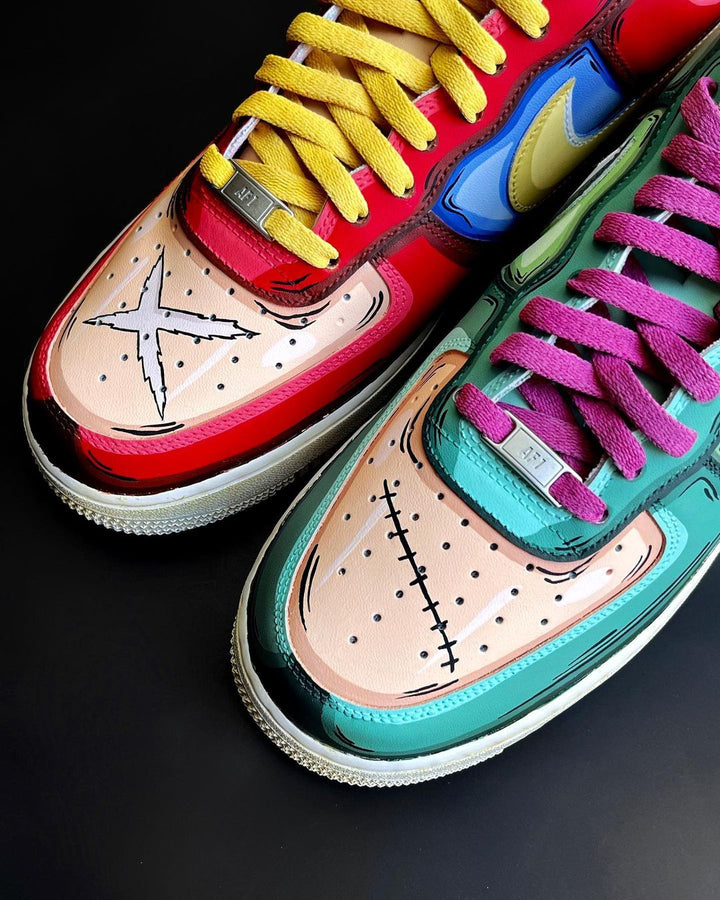 Cartoon Skeleton Green Blue Red Orange Custom Air Force 1
