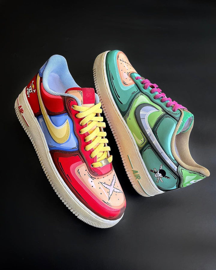 Cartoon Skeleton Green Blue Red Orange Custom Air Force 1