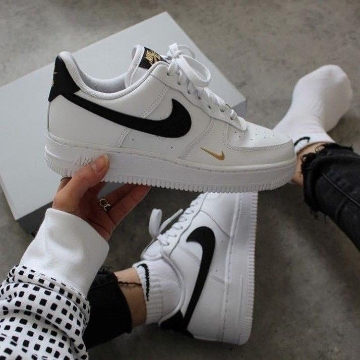 Custom Air Force 1 White Black Double Swoosh