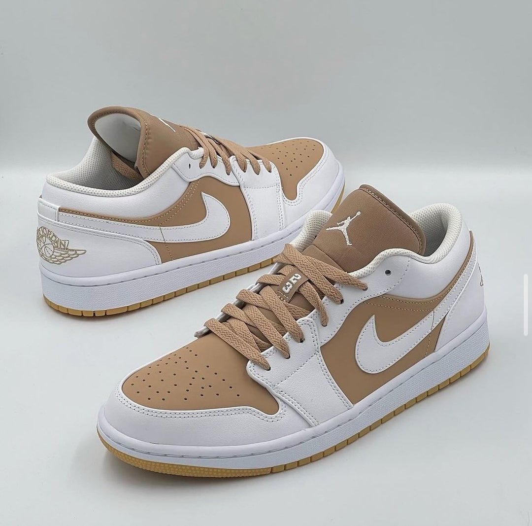 Custom Air Jordan 1 White Khaki Low