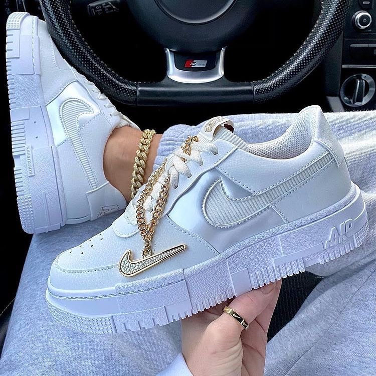 Custom Air Force 1 White Grey Double Swoosh