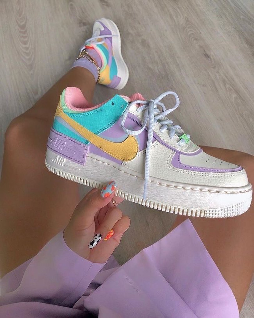 Custom Air Force 1 Purple Orange Blue Pink