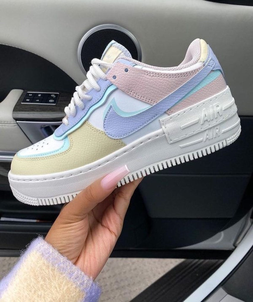 Custom Air Force 1 Purple Pink Beige Blue