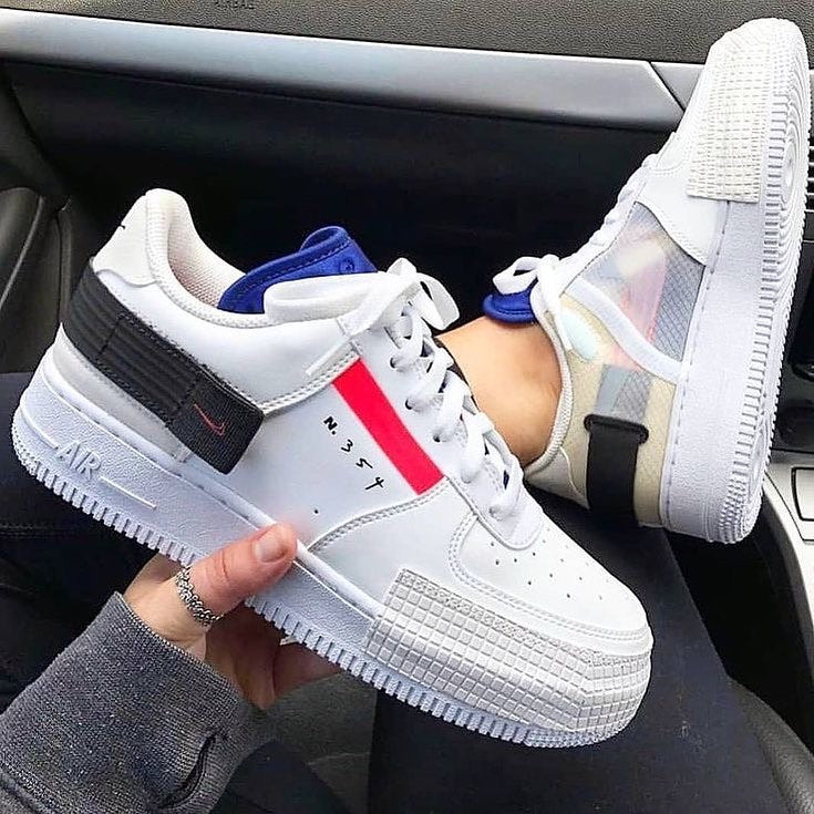 Custom Air Force 1 White Black Red