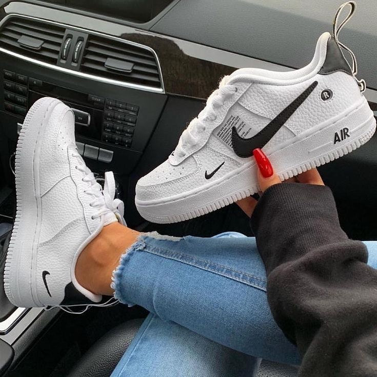 Custom Air Force 1 White Black Double Swoosh