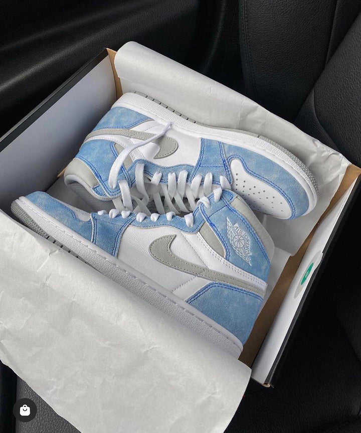 Custom Air Jordan 1 Blue White Grey High