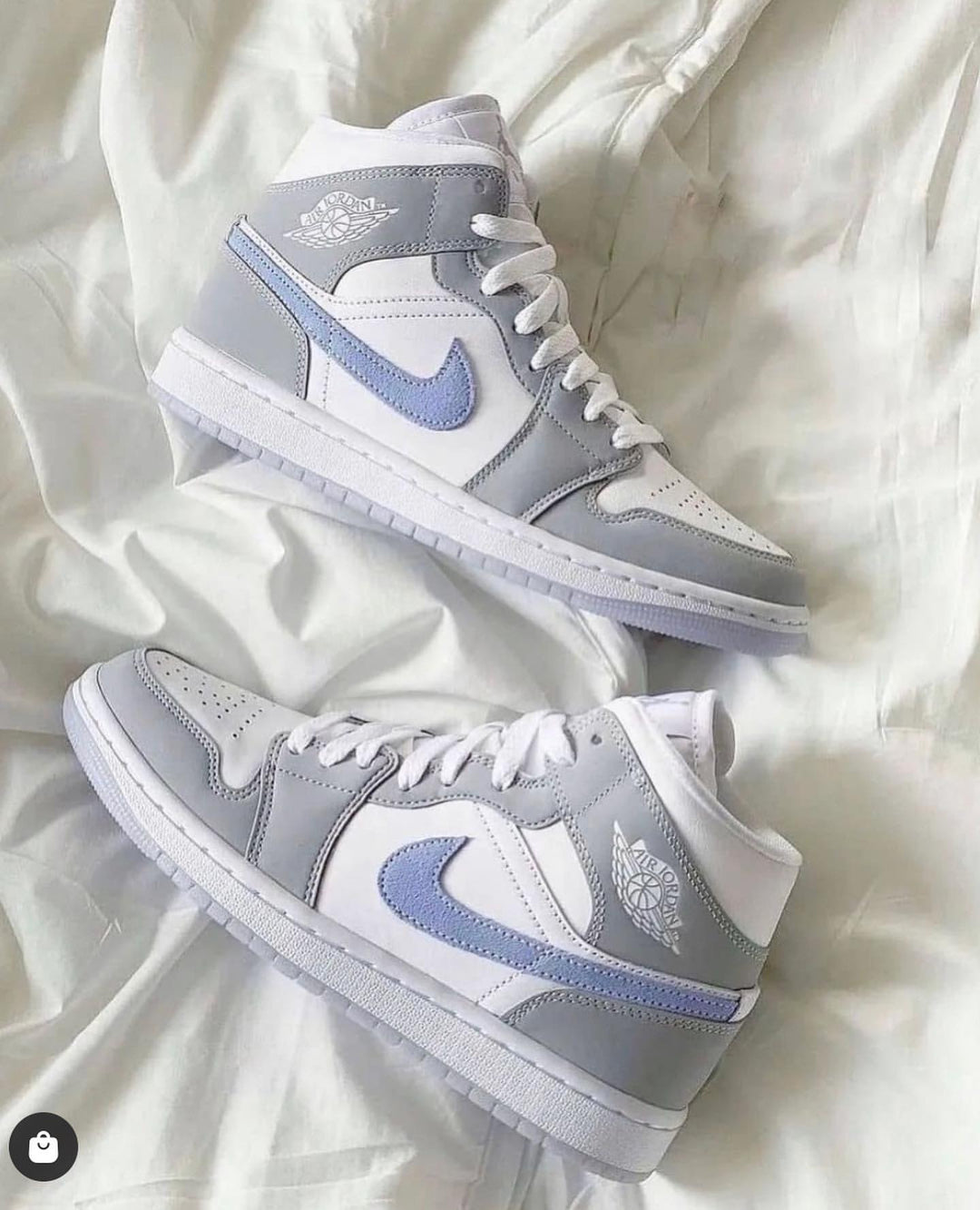 Custom Air Jordan 1 Grey Blue Swoosh High