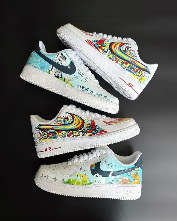 Navy Blue Blue and White Gradient Custom Air Force 1