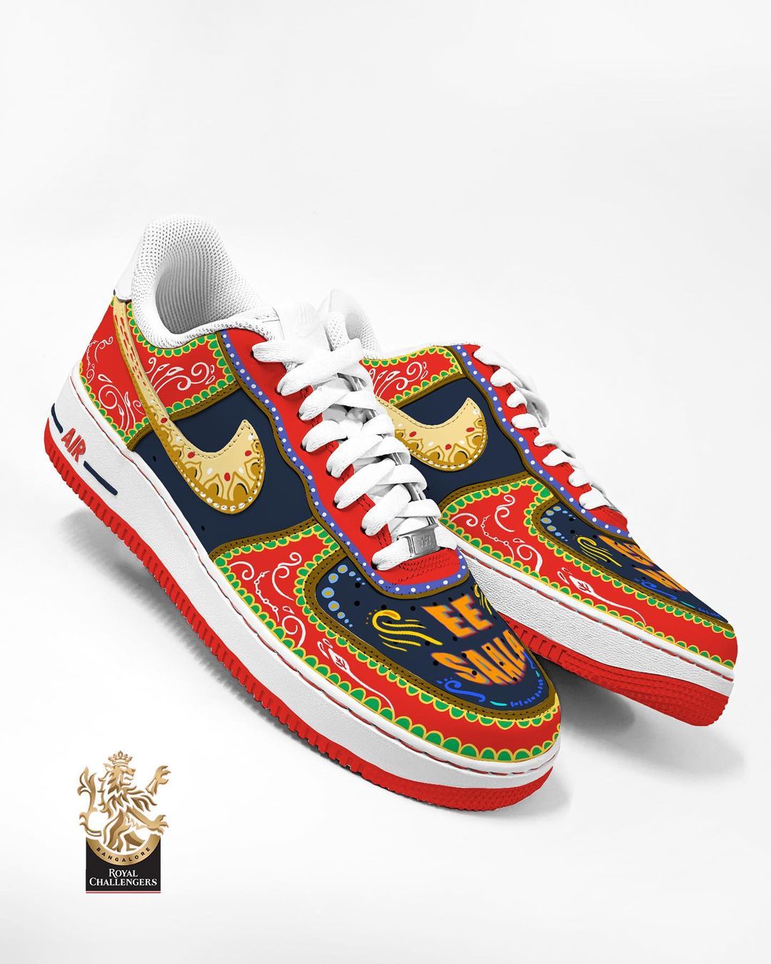 Cricket Team Logo Color Yellow Black Purple Red  Custom Air Force 1