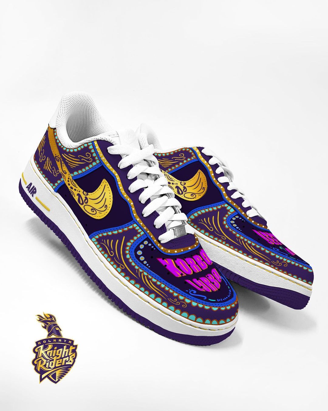 Cricket Team Logo Color Yellow Black Purple Red  Custom Air Force 1