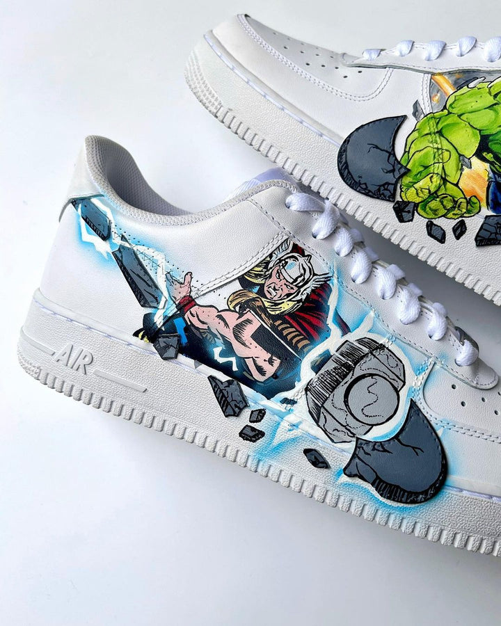 Cartoon Role Lightning Green Gray  Custom Air Force 1