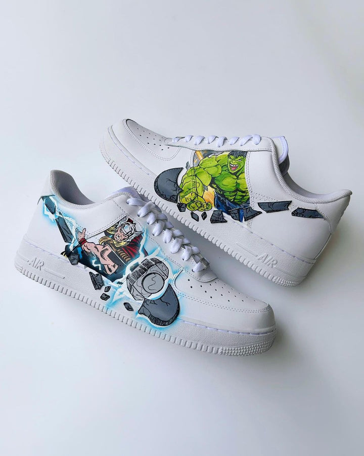 Cartoon Role Lightning Green Gray  Custom Air Force 1