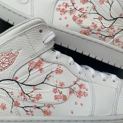 Custom Air Jordan 1 Branches With Pink Flowers