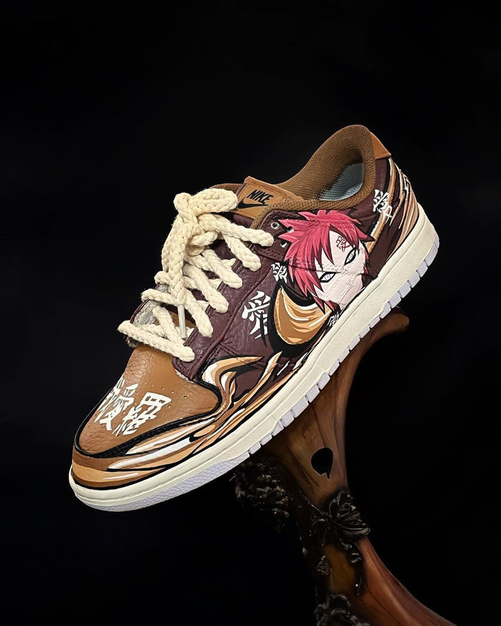 Cartoon Man Red Dark Light Brown Font Custom Air Force 1