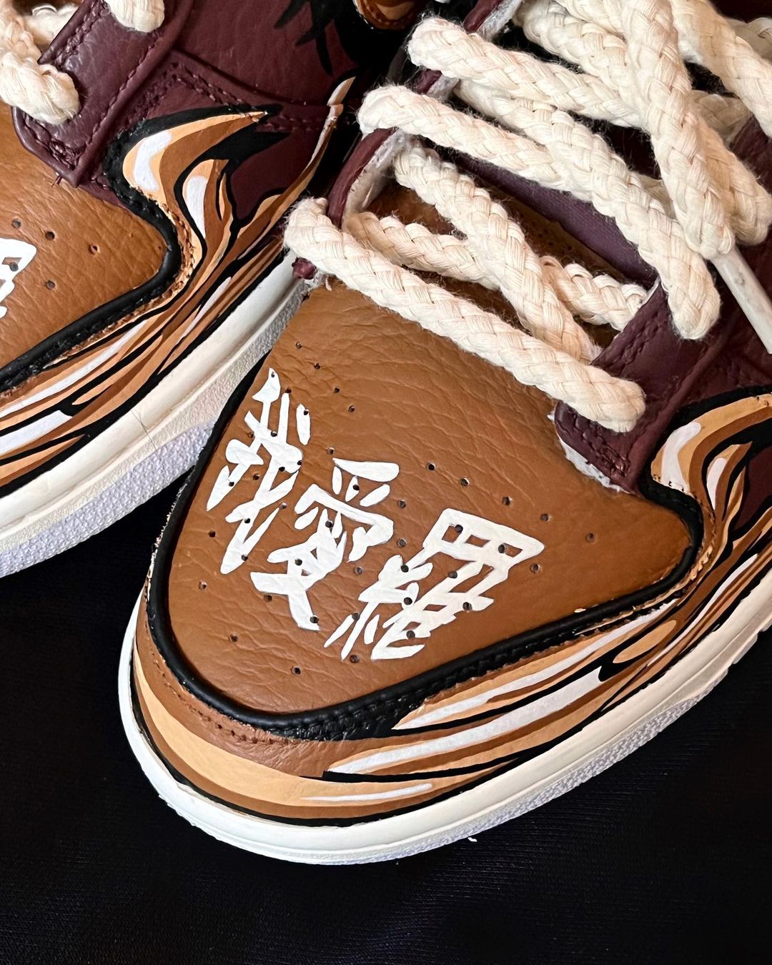 Cartoon Man Red Dark Light Brown Font Custom Air Force 1