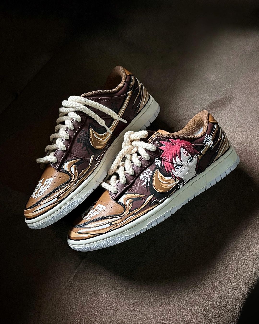 Cartoon Man Red Dark Light Brown Font Custom Air Force 1