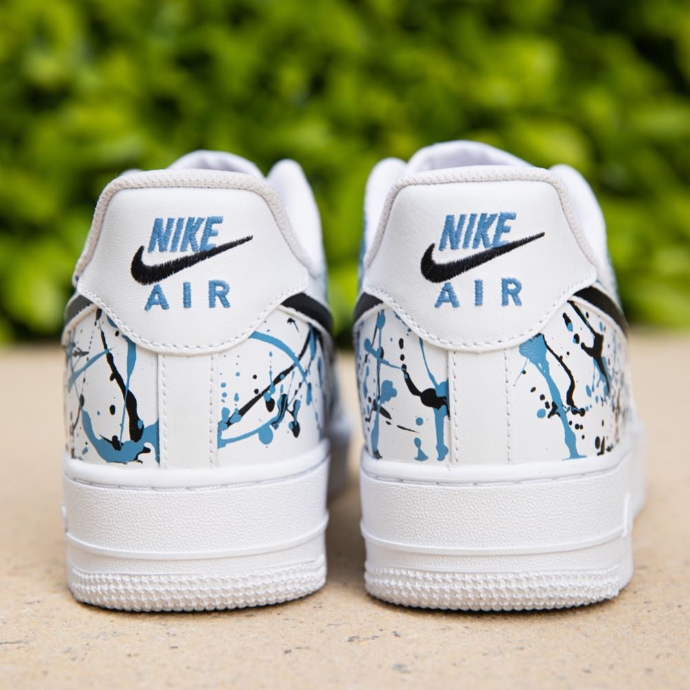 Black Blue Splatter Custom Air Force 1