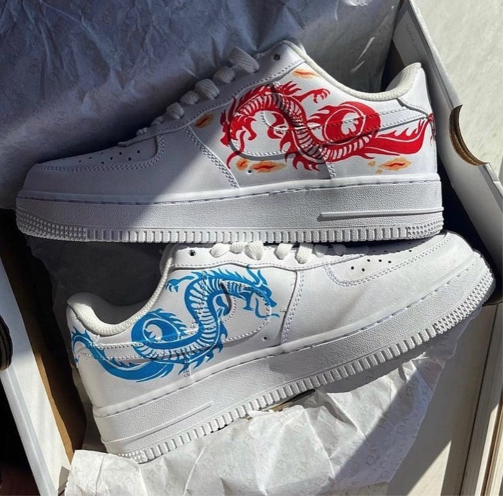 Red Dragon Blue Dragon Custom Air Force 1