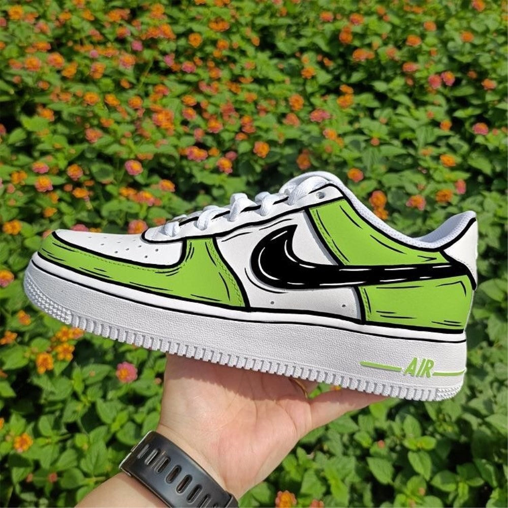 Green Cartoon Custom Air Force 1