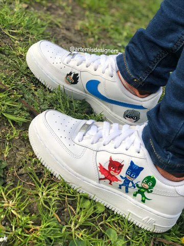 Custom Air Force 1 Red Blue Green Cartoon Characters