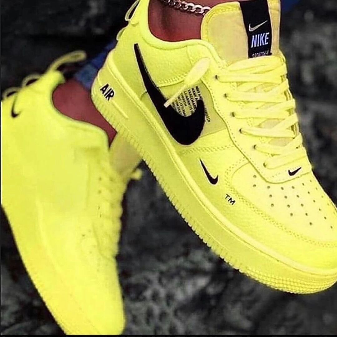 ALL Black Yellow Pink Custom Air Force 1