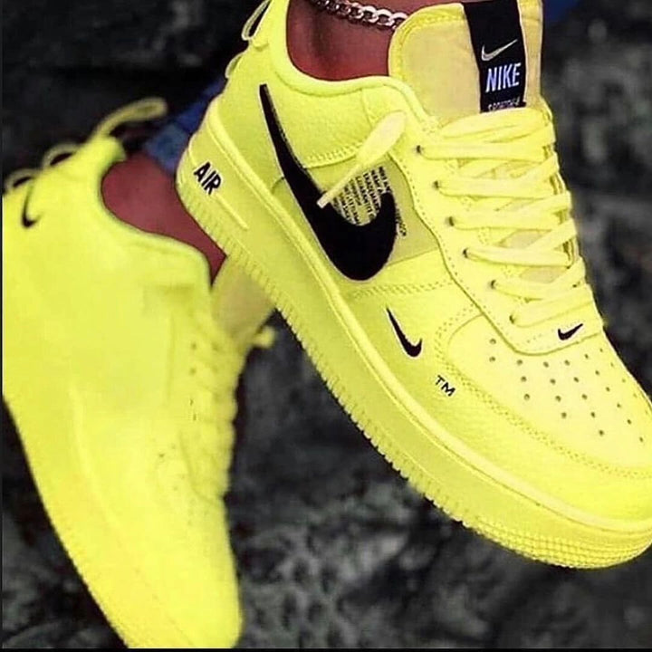 ALL Black Yellow Pink Custom Air Force 1