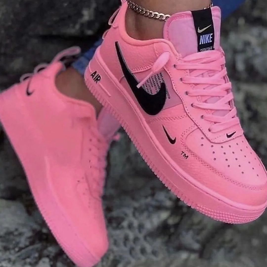 ALL Black Yellow Pink Custom Air Force 1