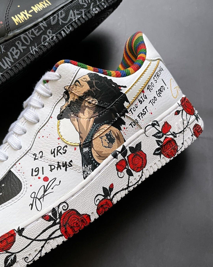 Basketball Star Rose  Black Red Custom Air Force 1