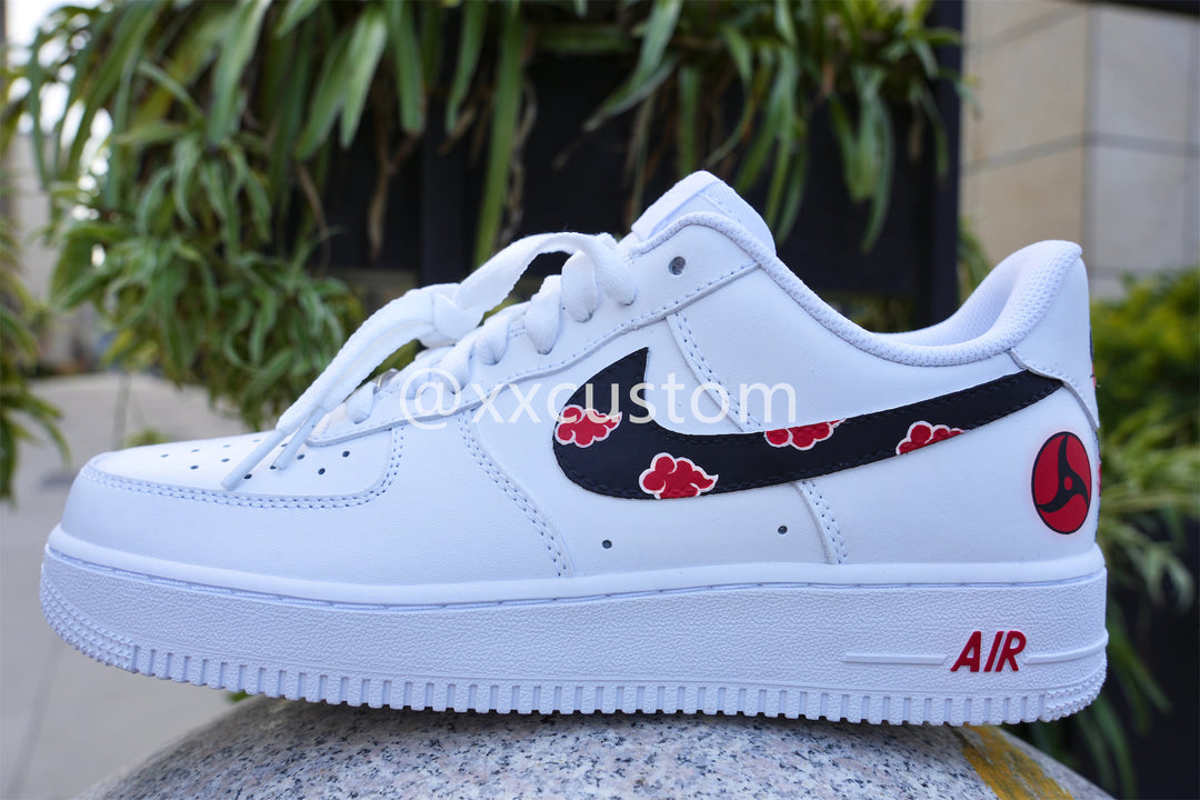 Custom Air Force 1 Black Swoosh Red Cloud