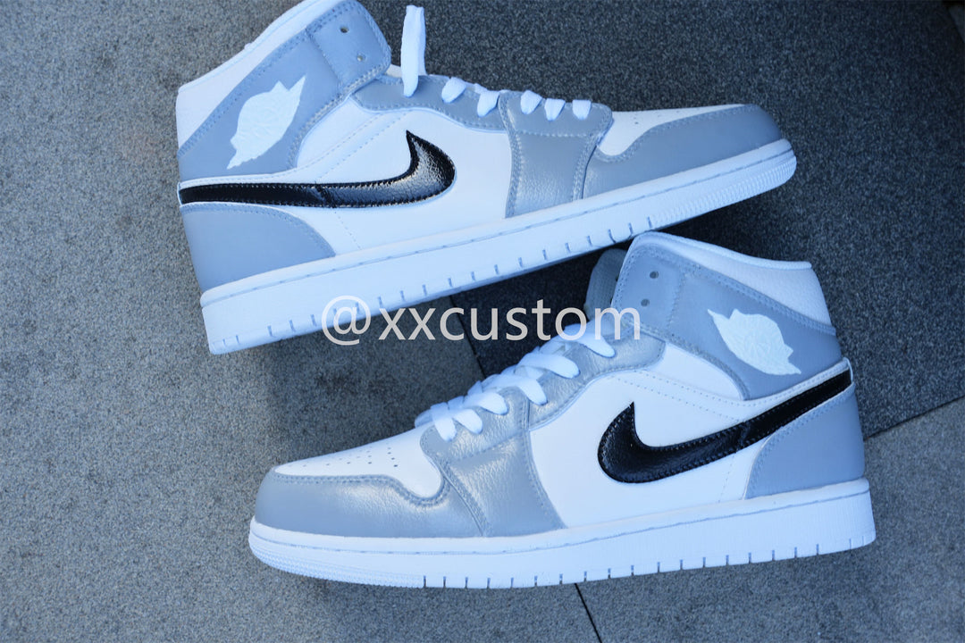 Light Blue Black White Custom Air Jordan 1