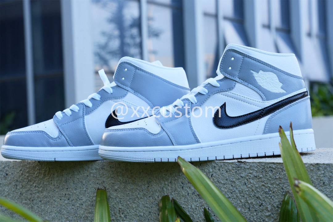 Black White Light Blue Custom Air Jordan 1