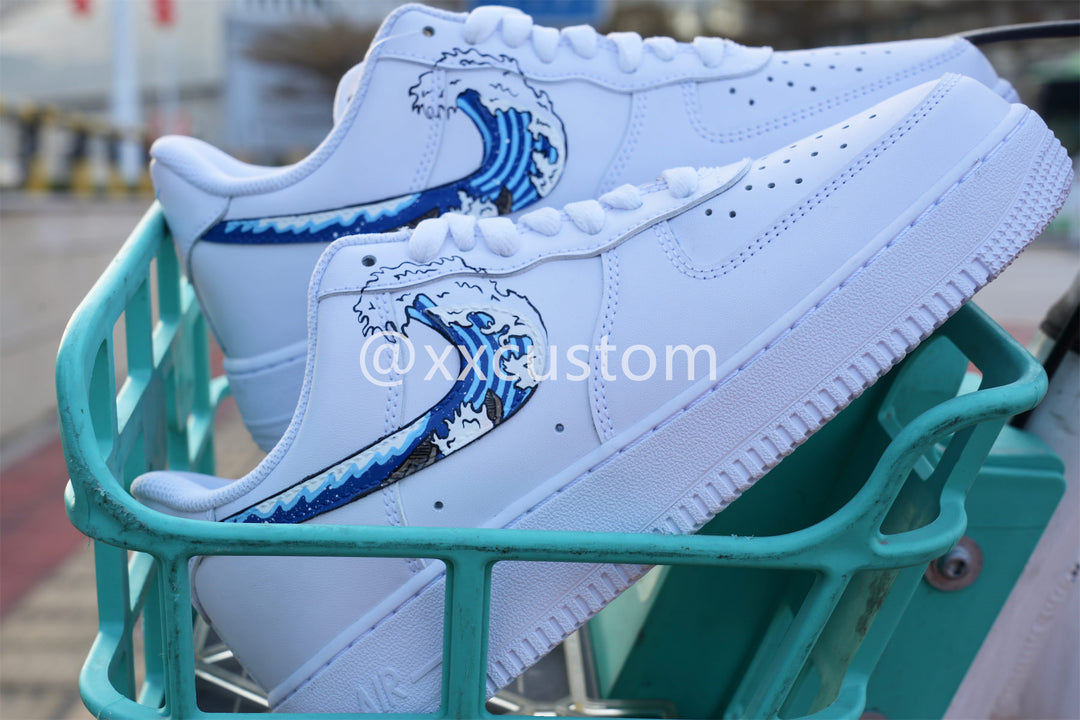 Custom Air Jordan 1 Light Blue Wave