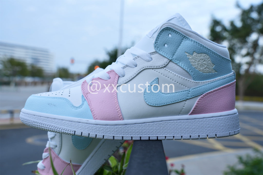 Custom Air Jordan 1 Pink Blue White