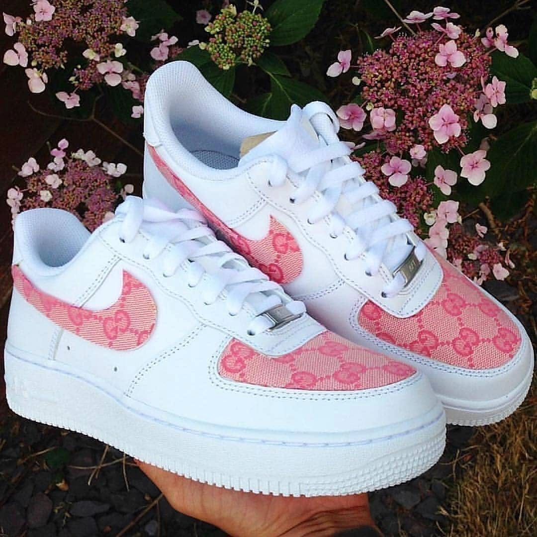 Guci Logo Pink Custom Air Force 1