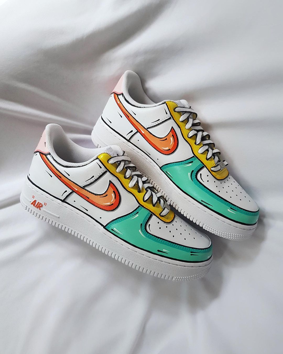 Orange Yellow Light Green Custom Air Force 1