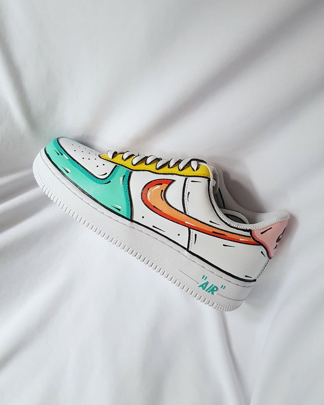 Orange Yellow Light Green Custom Air Force 1