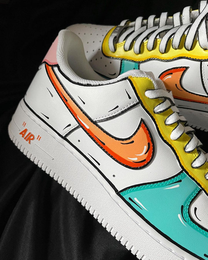 Orange Yellow Light Green Custom Air Force 1