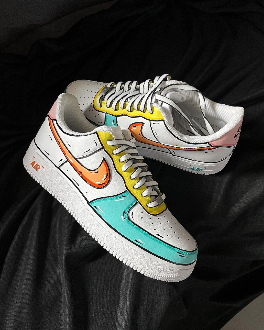 Orange Yellow Light Green Custom Air Force 1